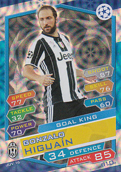 Gonzalo Higuain Juventus FC 2016/17 Topps Match Attax CL Goal King #JUV16